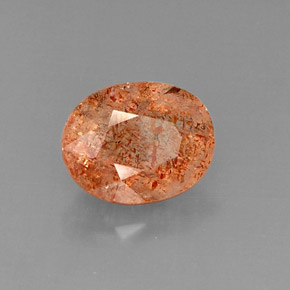 3.85 ct Orange Sunstone Stone, Natural Sunstone in Oval Facet Shape for Sale
