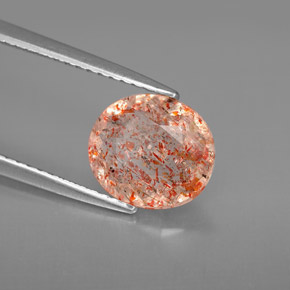 1.77 ct Orange Sunstone Stone, Natural Sunstone in Oval Facet Shape for Sale