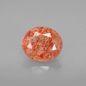2.29 ct Orange Sunstone Gemstone, Sunstone Gem in Oval Facet Shape for Sale.
