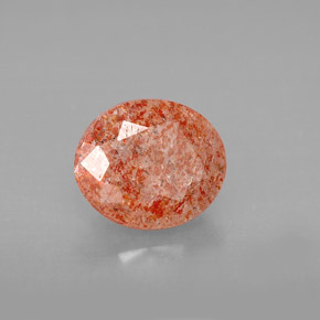 2.29 ct Orange Sunstone Stone, Natural Sunstone in Oval Facet Shape for Sale
