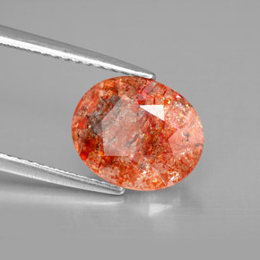 2.28 ct Orange Sunstone Stone, Natural Sunstone in Oval Facet Shape for Sale