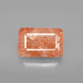 4.29 ct Orange Sunstone Gemstone, Sunstone Gem in Octagon Facet Shape for Sale.