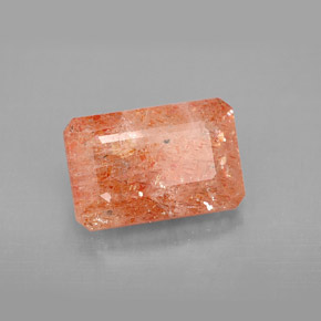 4.29 ct Orange Sunstone Stone, Natural Sunstone in Octagon Facet Shape for Sale