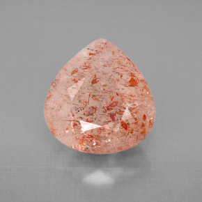 4.42 ct Orange Sunstone Gemstone, Sunstone Gem in Pear Facet Shape for Sale.