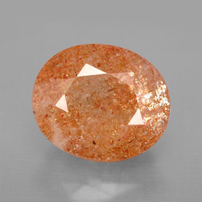6.77 ct Orange Sunstone Gemstone, Sunstone Gem in Oval Facet Shape for Sale.