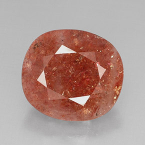 14.18 ct Orange Sunstone Gemstone, Sunstone Gem in Oval Facet Shape for Sale.