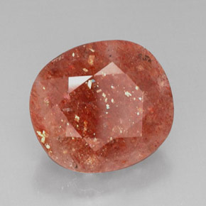 14.18 ct Orange Sunstone Stone, Natural Sunstone in Oval Facet Shape for Sale