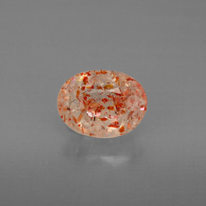 1.12 ct Orange Sunstone Gemstone, Sunstone Gem in Oval Facet Shape for Sale.
