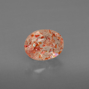 1.12 ct Orange Sunstone Stone, Natural Sunstone in Oval Facet Shape for Sale