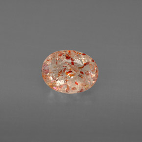 1.05 ct Orange Sunstone Gemstone, Sunstone Gem in Oval Facet Shape for Sale.