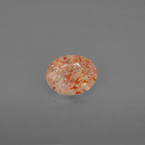 0.83 ct Orange Sunstone Gemstone, Sunstone Gem in Oval Facet Shape for Sale.