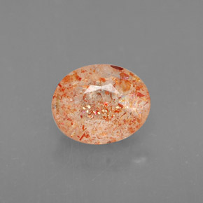 1.24 ct Orange Sunstone Gemstone, Sunstone Gem in Oval Facet Shape for Sale.