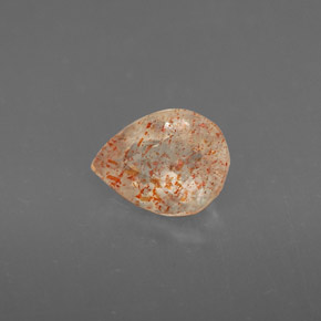 0.74 ct Orange Sunstone Stone, Natural Sunstone in Pear Facet Shape for Sale