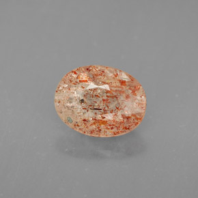 1.02 ct Orange Sunstone Gemstone, Sunstone Gem in Oval Facet Shape for Sale.