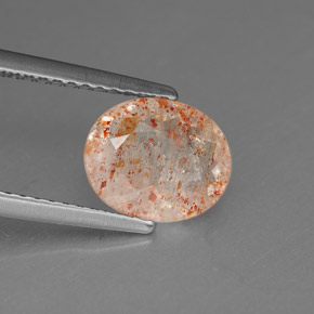 1.33 ct Orange Sunstone Stone, Natural Sunstone in Oval Facet Shape for Sale