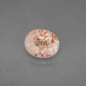 2.14 ct Orange Sunstone Gemstone, Sunstone Gem in Oval Facet Shape for Sale.