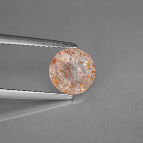 1.41 ct Orange Sunstone Stone, Natural Sunstone in Round Facet Shape for Sale