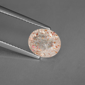 1.68 ct Orange Sunstone Stone, Natural Sunstone in Oval Facet Shape for Sale