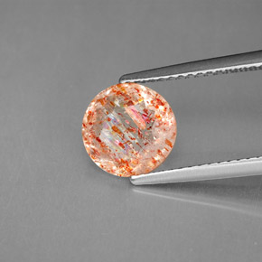1.53 ct Orange Sunstone Stone, Natural Sunstone in Round Facet Shape for Sale