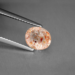1.10 ct Orange Sunstone Stone, Natural Sunstone in Oval Facet Shape for Sale