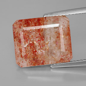 7.51 ct Orange Sunstone Gemstone, Sunstone Gem in Octagon Facet Shape for Sale.