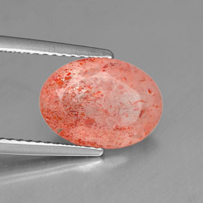 2.88 ct Orange Sunstone Stone, Natural Sunstone in Oval Facet Shape for Sale