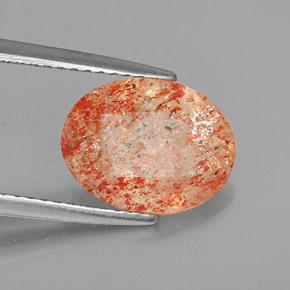 2.30 ct Orange Sunstone Stone, Natural Sunstone in Oval Facet Shape for Sale