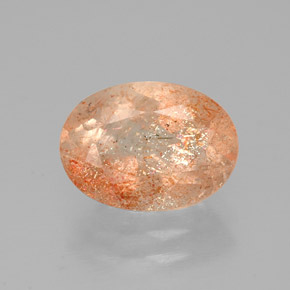 2.00 ct Orange Sunstone Gemstone, Sunstone Gem in Oval Facet Shape for Sale.