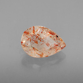 2.26 ct Orange Sunstone Stone, Natural Sunstone in Pear Facet Shape for Sale
