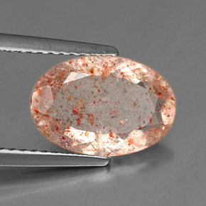 2.34 ct Orange Sunstone Stone, Natural Sunstone in Oval Facet Shape for Sale