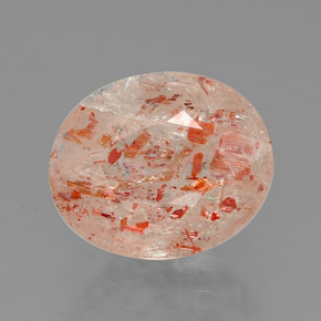 2.11 ct Orange Sunstone Gemstone, Sunstone Gem in Oval Facet Shape for Sale.