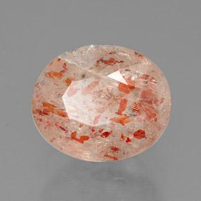 2.11 ct Orange Sunstone Stone, Natural Sunstone in Oval Facet Shape for Sale