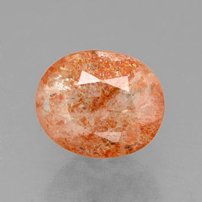1.59 ct Orange Sunstone Gemstone, Sunstone Gem in Oval Facet Shape for Sale.
