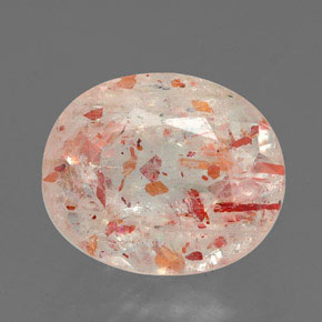 1.45 ct Orange Sunstone Gemstone, Sunstone Gem in Oval Facet Shape for Sale.
