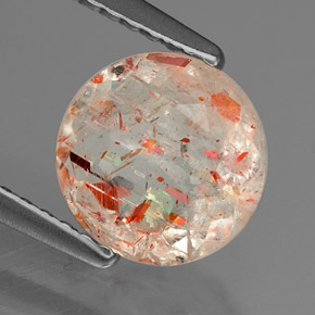 1.14 ct Orange Sunstone Stone, Natural Sunstone in Round Facet Shape for Sale