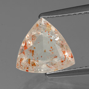 1.19 ct Orange Sunstone Gemstone, Sunstone Gem in Trillion Facet Shape for Sale.