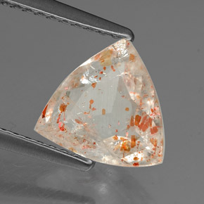 1.19 ct Orange Sunstone Stone, Natural Sunstone in Trillion Facet Shape for Sale