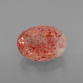 4.13 ct Orange Sunstone Gemstone, Sunstone Gem in Oval Facet Shape for Sale.