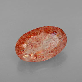 3.99 ct Orange Sunstone Stone, Natural Sunstone in Oval Facet Shape for Sale