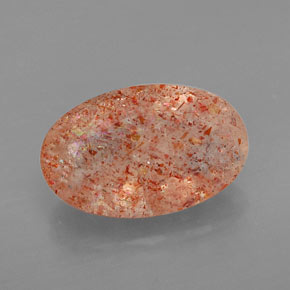 4.06 ct Orange Sunstone Gemstone, Sunstone Gem in Oval Facet Shape for Sale.