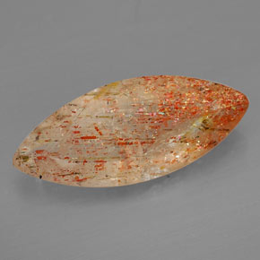 4.76 ct Orange Sunstone Gemstone, Sunstone Gem in Marquise Facet Shape for Sale.
