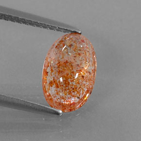1.70 ct Orange Sunstone Stone, Natural Sunstone in Oval Cabochon Shape for Sale