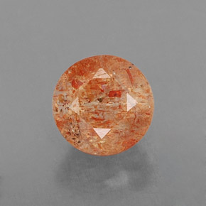 1.13 ct Orange Sunstone Gemstone, Sunstone Gem in Round Facet Shape for Sale.
