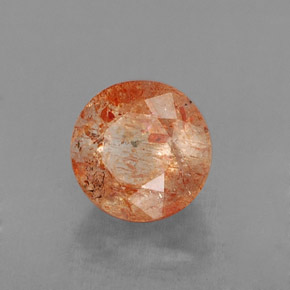 1.13 ct Orange Sunstone Stone, Natural Sunstone in Round Facet Shape for Sale