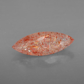 3.68 ct Orange Sunstone Gemstone, Sunstone Gem in Marquise Facet Shape for Sale.