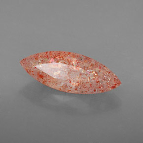 3.68 ct Orange Sunstone Stone, Natural Sunstone in Marquise Facet Shape for Sale