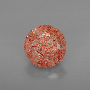 2.51 ct Orange Sunstone Gemstone, Sunstone Gem in Round Facet Shape for Sale.