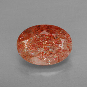 4.49 ct Orange Sunstone Gemstone, Sunstone Gem in Oval Facet Shape for Sale.