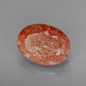 4.49 ct Orange Sunstone Stone, Natural Sunstone in Oval Facet Shape for Sale