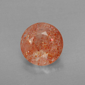 2.36 ct Orange Sunstone Gemstone, Sunstone Gem in Round Facet Shape for Sale.